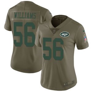 jets #56 quincy williams olive women's stitched nfl limited 2017 salute to service wholesale jersey