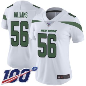 jets #56 quincy williams white women's stitched nfl 100th season vapor untouchable limited cheap jersey