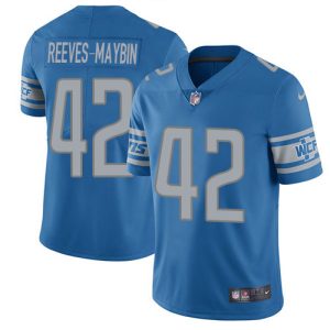 cheap Lions #42 Jalen Reeves-Maybin Blue Team Color Men's Stitched NFL Vapor Untouchable Limited Jersey