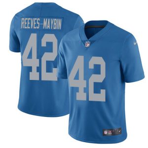 cheap Lions #42 Jalen Reeves-Maybin Blue Throwback Youth Stitched NFL Vapor Untouchable Limited Jersey