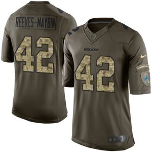 cheap Lions #42 Jalen Reeves-Maybin Green Youth Stitched NFL Limited 2015 Salute to Service Jersey