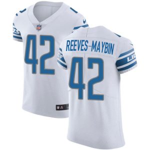 Lions #42 Jalen Reeves-Maybin White Men's Stitched NFL New Elite Jersey