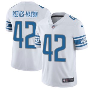 Lions #42 Jalen Reeves-Maybin White Men's Stitched NFL Vapor Untouchable Limited Jersey