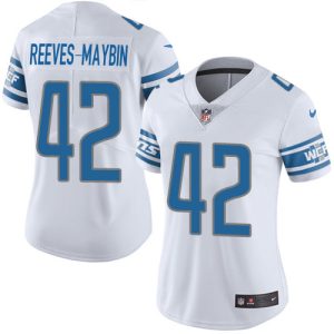 lions #42 jalen reeves-maybin white women's stitched nfl vapor untouchable limited wholesale jersey