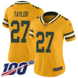 cheap Packers #27 Patrick Taylor Gold Women's Stitched NFL Limited Inverted Legend 100th Season Jersey