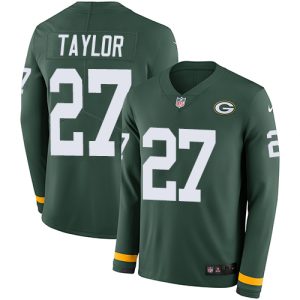 wholesale Packers #27 Patrick Taylor Green Team Color Men's Stitched NFL Limited Therma Long Sleeve Jersey