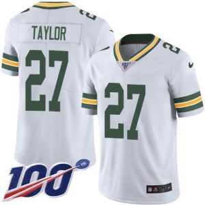 cheap Packers #27 Patrick Taylor White Men's Stitched NFL 100th Season Vapor Untouchable Limited Jersey