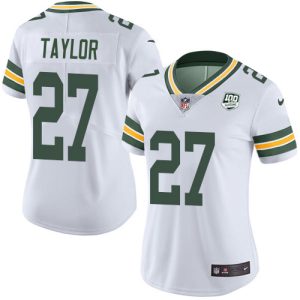 Packers #27 Patrick Taylor White Women's 100th Season Stitched NFL Vapor Untouchable Limited Jersey