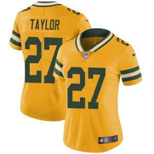 Packers #27 Patrick Taylor Yellow Women's Stitched NFL Limited Rush Jersey