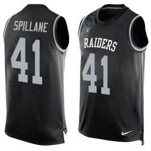 cheap Raiders #41 Robert Spillane Black Team Color Men's Stitched NFL Limited Tank Top Jersey