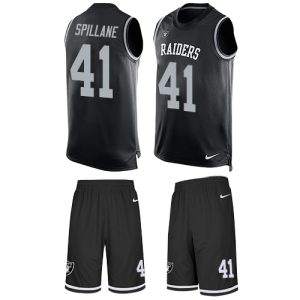 Raiders #41 Robert Spillane Black Team Color Men's Stitched NFL Limited Tank Top Suit Jersey