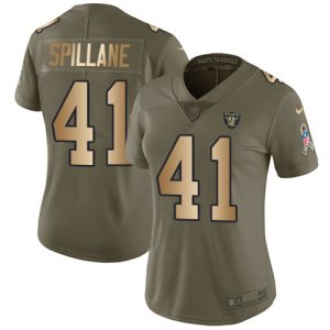 raiders #41 robert spillane olive/gold women's stitched nfl limited 2017 salute to service cheap jersey