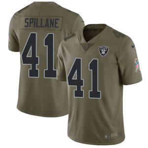 Raiders #41 Robert Spillane Olive Men's Stitched NFL Limited 2017 Salute To Service Jersey