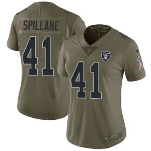 raiders #41 robert spillane olive women's stitched nfl limited 2017 salute to service cheap jersey