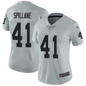 wholesale Raiders #41 Robert Spillane Silver Women's Stitched NFL Limited Inverted Legend Jersey