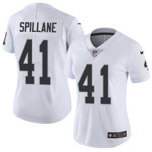 Raiders #41 Robert Spillane White Women's Stitched NFL Vapor Untouchable Limited Jersey