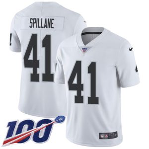 cheap Raiders #41 Robert Spillane White Youth Stitched NFL 100th Season Vapor Limited Jersey