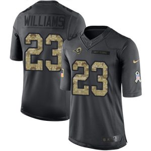 Rams #23 Kyren Williams Black Youth Stitched NFL Limited 2016 Salute to Service Jersey