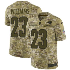 Rams #23 Kyren Williams Camo Men's Stitched NFL Limited 2018 Salute To Service Jersey