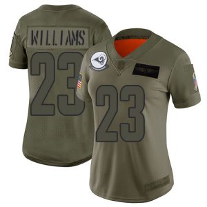 Rams #23 Kyren Williams Camo Women's Stitched NFL Limited 2019 Salute To Service Jersey