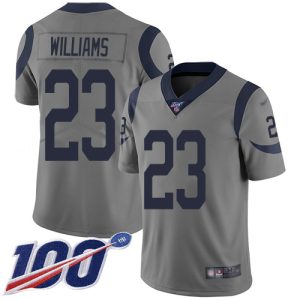 rams #23 kyren williams gray youth stitched nfl limited inverted legend 100th season cheap jersey