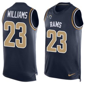 rams #23 kyren williams navy blue team color men's stitched nfl limited tank top cheap jersey