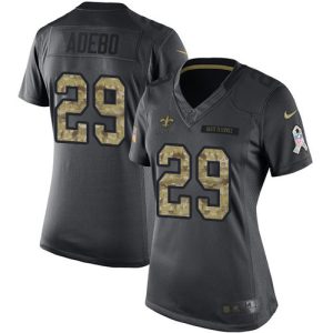 cheap Saints #29 Paulson Adebo Black Women's Stitched NFL Limited 2016 Salute To Service Jersey