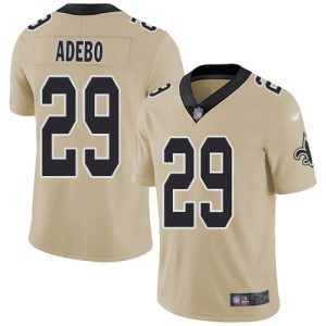 Saints #29 Paulson Adebo Gold Men's Stitched NFL Limited Inverted Legend Jersey