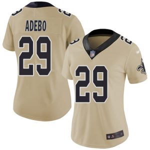 Saints #29 Paulson Adebo Gold Women's Stitched NFL Limited Inverted Legend Jersey