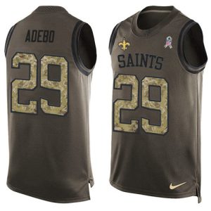 saints #29 paulson adebo green men's stitched nfl limited salute to service tank top wholesale jersey