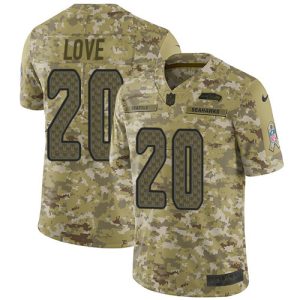 cheap Seahawks #20 Julian Love Camo Men's Stitched NFL Limited 2018 Salute To Service Jersey