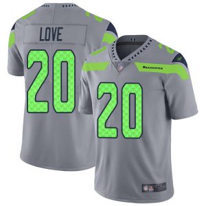 Seahawks #20 Julian Love Gray Youth Stitched NFL Limited Inverted Legend 100th Season Jersey