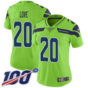 seahawks #20 julian love green women's stitched nfl limited rush 100th season cheap jersey