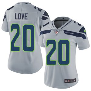 cheap Seahawks #20 Julian Love Grey Alternate Women's Stitched NFL Vapor Untouchable Limited Jersey