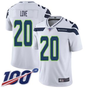 Seahawks #20 Julian Love White Men's Stitched NFL 100th Season Vapor Untouchable Limited Jersey