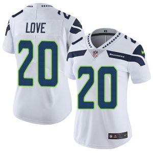 wholesale Seahawks #20 Julian Love White Women's Stitched NFL Vapor Untouchable Limited Jersey