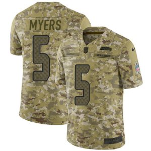 cheap Seahawks #5 Jason Myers Camo Men's Stitched NFL Limited 2018 Salute To Service Jersey