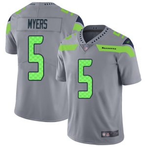 cheap Seahawks #5 Jason Myers Gray Youth Stitched NFL Limited Inverted Legend Jersey