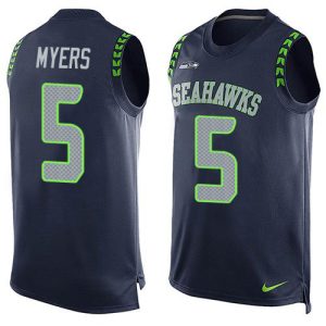 seahawks #5 jason myers steel blue team color men's stitched nfl limited tank top cheap jersey