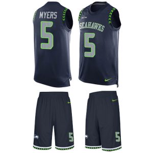 wholesale Seahawks #5 Jason Myers Steel Blue Team Color Men's Stitched NFL Limited Tank Top Suit Jersey