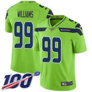 wholesale Seahawks #99 Leonard Williams Green Men's Stitched NFL Limited Rush 100th Season Jersey