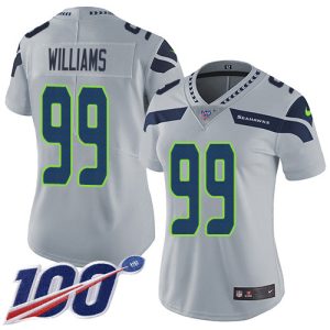 seahawks #99 leonard williams grey alternate women's stitched nfl 100th season vapor untouchable limited cheap jersey