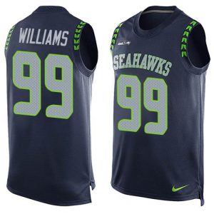 cheap Seahawks #99 Leonard Williams Steel Blue Team Color Men's Stitched NFL Limited Tank Top Jersey