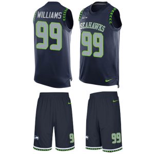 cheap Seahawks #99 Leonard Williams Steel Blue Team Color Men's Stitched NFL Limited Tank Top Suit Jersey