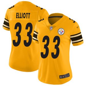 Steelers #33 Jalen Elliott Gold Women's Stitched NFL Limited Inverted Legend Jersey