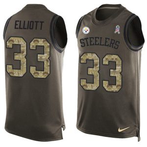 steelers #33 jalen elliott green men's stitched nfl limited salute to service tank top cheap jersey