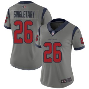 cheap Texans #26 Devin Singletary Gray Women's Stitched NFL Limited Inverted Legend Jersey