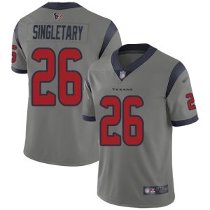 cheap Texans #26 Devin Singletary Gray Youth Stitched NFL Limited Inverted Legend Jersey