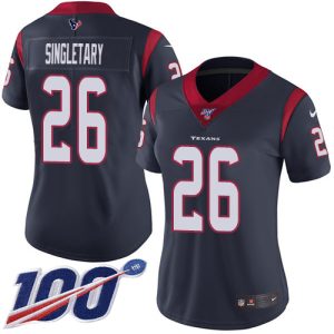 Texans #26 Devin Singletary Navy Blue Team Color Women's Stitched NFL 100th Season Vapor Untouchable Limited Jersey