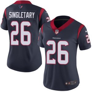 Texans #26 Devin Singletary Navy Blue Team Color Women's Stitched NFL Vapor Untouchable Limited Jersey